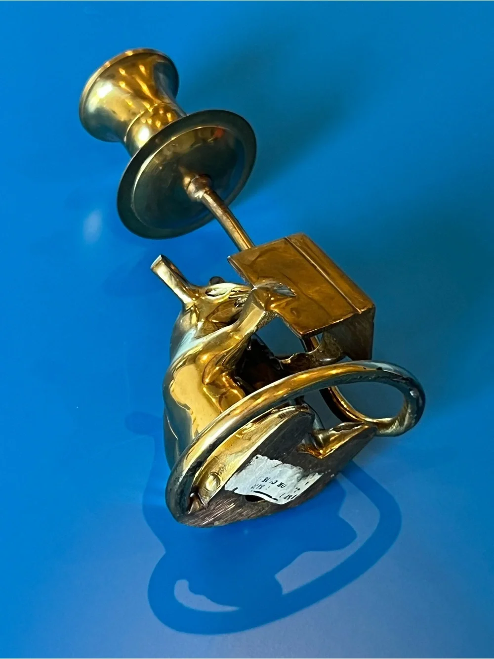 Brass Mouse & Book Candle Holder Home Décor Unique